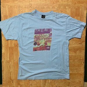 Vintage Oprah Winfrey Shirt Blue XL The Color Purple Musical Theater Harlem Play